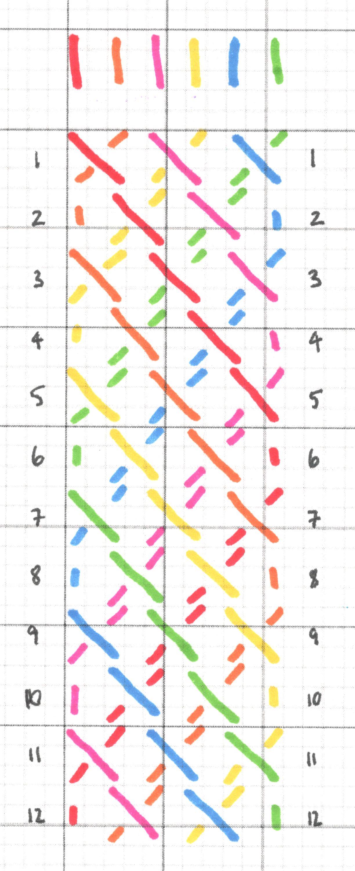 Design with rainbow diagonal stripes (6 colours)
